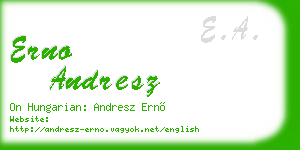 erno andresz business card